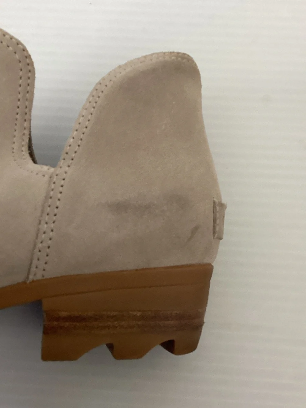 Sorel Lola Light Beige Suede Ankle Booties